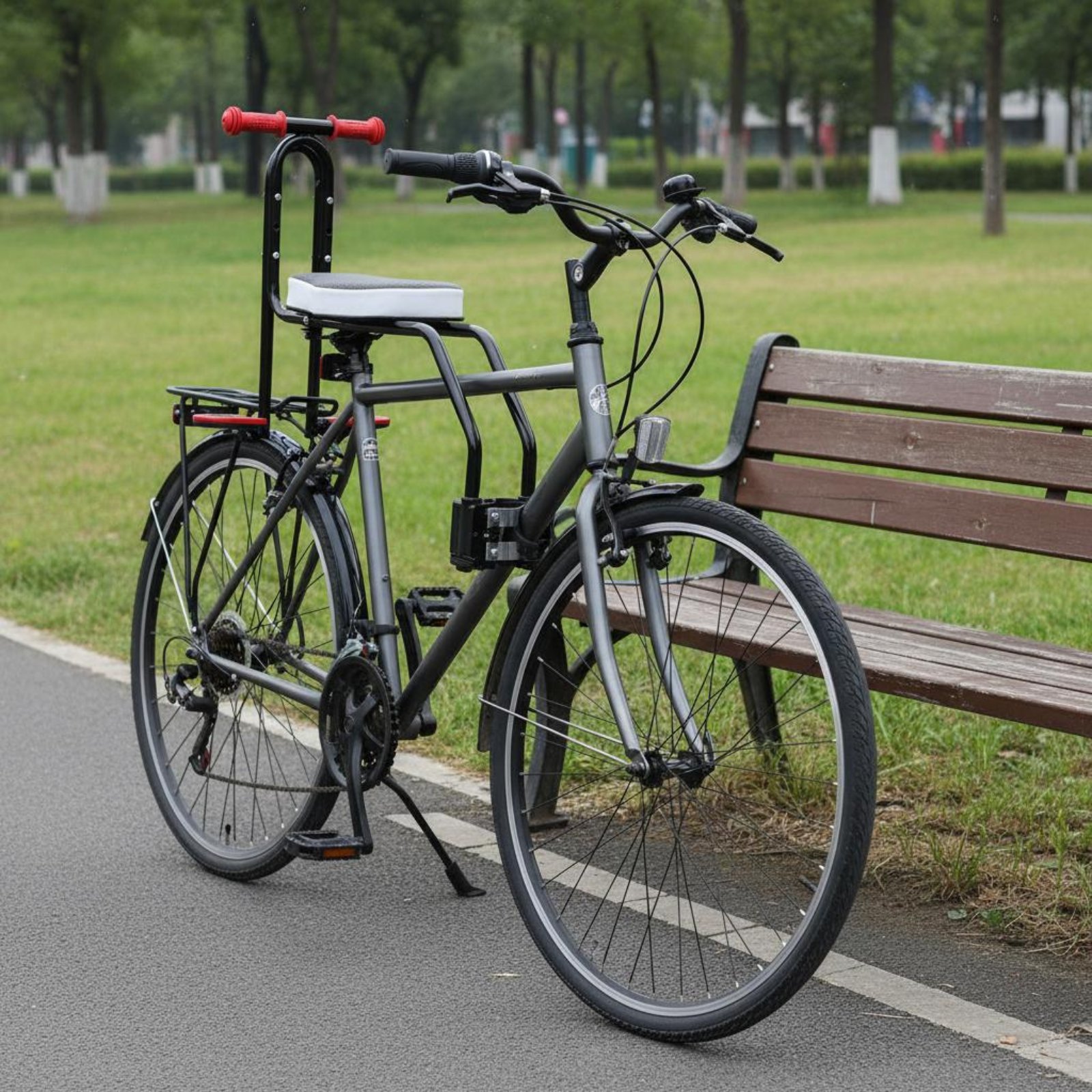 Cycling Gear For Kids - مقعد دراجة للأطفال مع حاجز أمان،